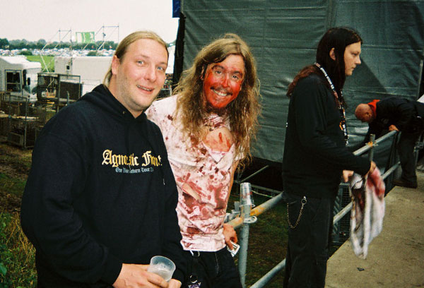 Wacken Open Air, перед выходом на сцену с Bloodbath, 2005.